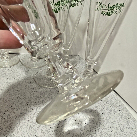 Vintage Budweiser Pilsner Glasses (6) Anheuser Busch Christmas Holiday Beer Bar - Picture 7 of 8